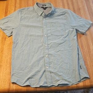 Volcom Men's Casual Light Blue Button Down Shirt
